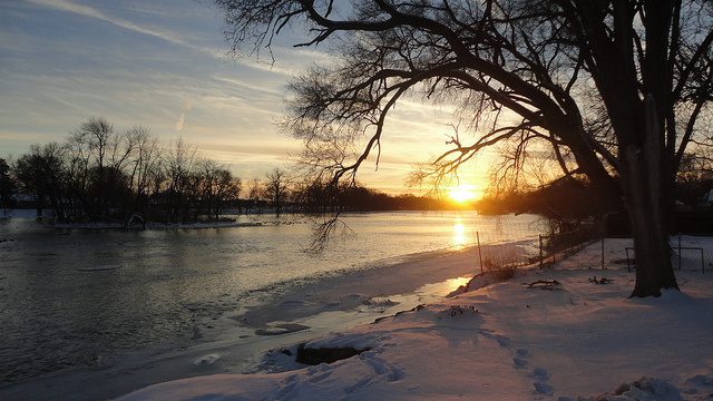 Glowing River Sunset