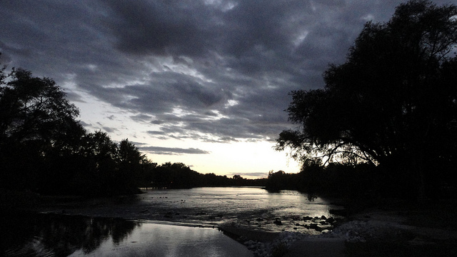 mystic river sunset
